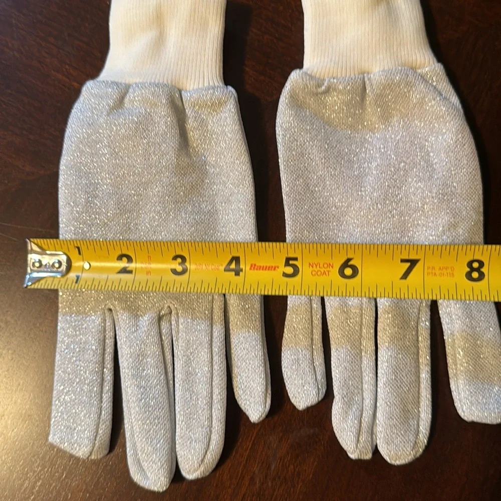 White & Silver Sparkle Gloves-See Photos For Measurements